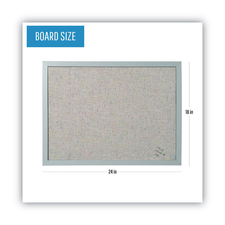 MasterVision® Designer Fabric Bulletin Board, 24 x 18, Gray Surface, Gray MDF Wood Frame (BVCFB0470608) Each