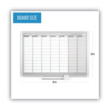 MasterVision® Magnetic Dry Erase Calendar Board, Weekly Calendar, 36 x 24, White Surface, Silver Aluminum Frame (BVCGA0396830) Each