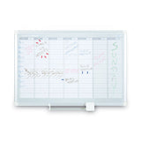 MasterVision® Magnetic Dry Erase Calendar Board, Weekly Calendar, 36 x 24, White Surface, Silver Aluminum Frame (BVCGA0396830) Each