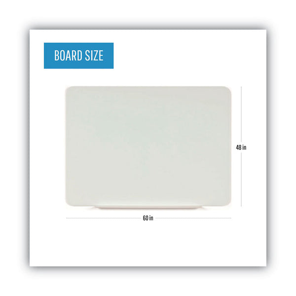 MasterVision® Magnetic Glass Dry Erase Board, 60 x 48, Opaque White Surface (BVCGL110101) Each