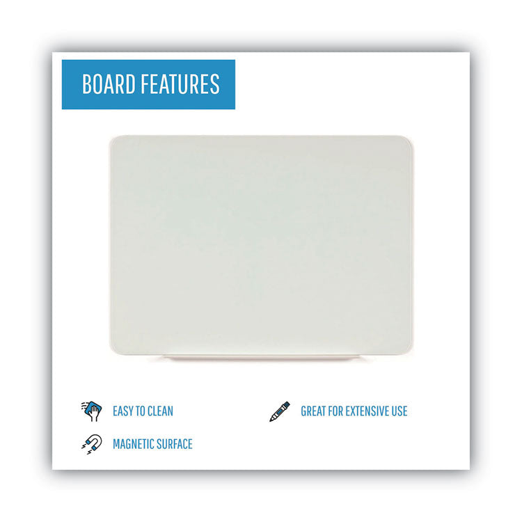 MasterVision® Magnetic Glass Dry Erase Board, 60 x 48, Opaque White Surface (BVCGL110101) Each