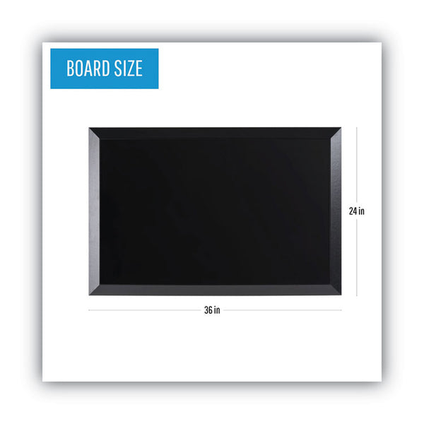 MasterVision® Kamashi Wet-Erase Board, 36 x 24, Black Surface, Black Wood Frame (BVCMM07151620) Each