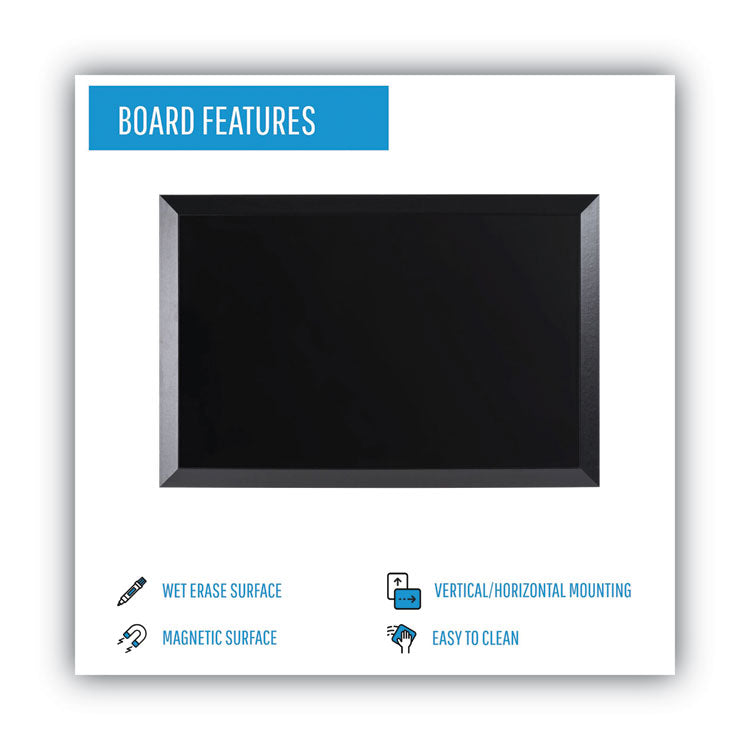 MasterVision® Kamashi Wet-Erase Board, 36 x 24, Black Surface, Black Wood Frame (BVCMM07151620) Each