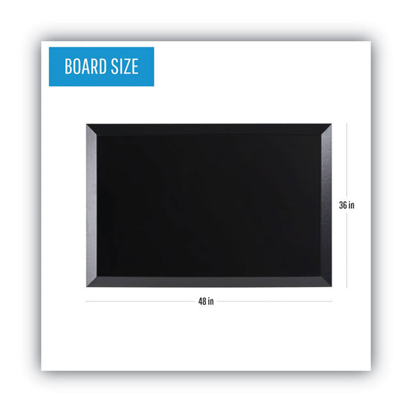 MasterVision® Kamashi Wet-Erase Board, 48 x 36, Black Surface, Black Wood Frame (BVCMM14151620)