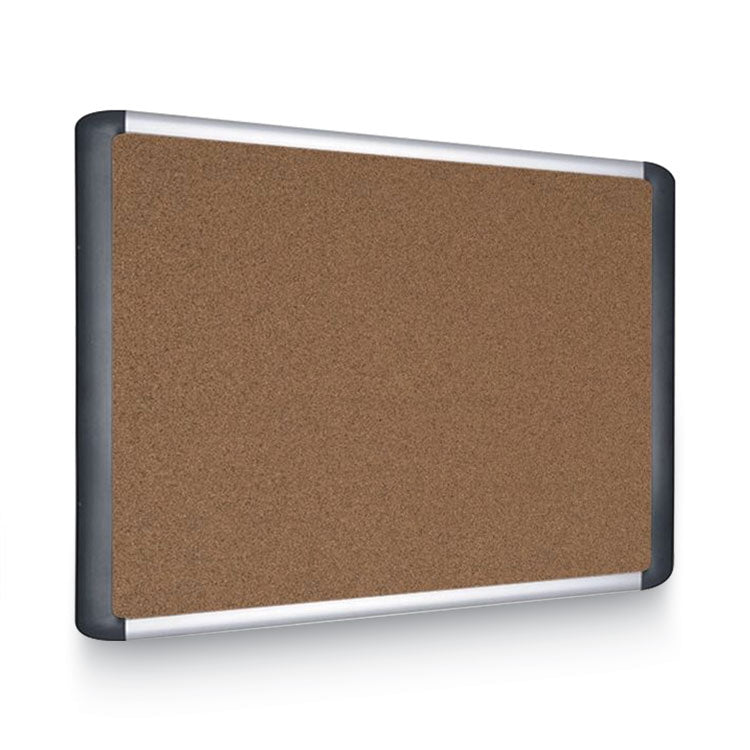 MasterVision® Tech Cork Board, 48 x 36, Tan Surface, Silver/Black Aluminum Frame (BVCMVI050501) Each