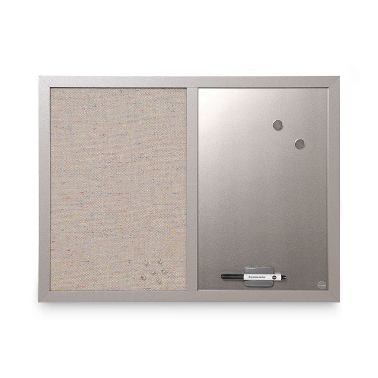 MasterVision® Designer Combo Fabric Bulletin/Dry Erase Board, 24 x 18, Multicolor/Gray Surface, Gray MDF Wood Frame (BVCMX04331608) Each