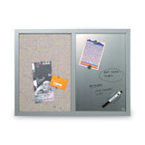 MasterVision® Designer Combo Fabric Bulletin/Dry Erase Board, 24 x 18, Multicolor/Gray Surface, Gray MDF Wood Frame (BVCMX04331608) Each