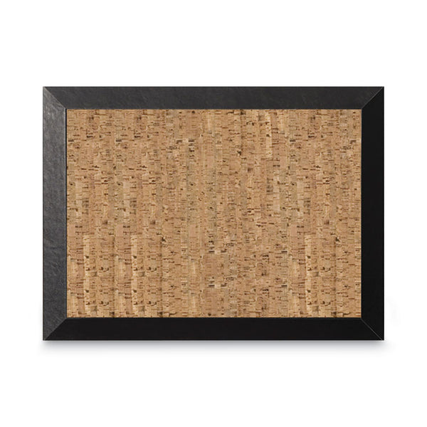 MasterVision® Natural Cork Bulletin Board, 24 x 18, Tan Surface, Black Wood Frame (BVCSF0422581012) Each