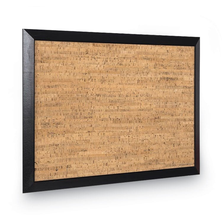 MasterVision® Natural Cork Bulletin Board, 24 x 18, Tan Surface, Black Wood Frame (BVCSF0422581012) Each