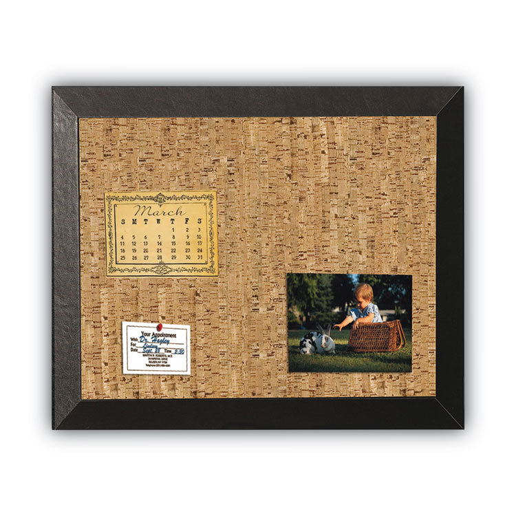 MasterVision® Natural Cork Bulletin Board, 36 x 24, Tan Surface, Black Wood Frame (BVCSF0722581012) Each