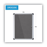 MasterVision® Slim-Line Enclosed Fabric Bulletin Board, One Door, 28 x 38, Gray Surface, Aluminum Frame (BVCVT630103690) Each