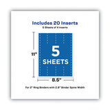 Avery® Binder Spine Inserts, 2" Spine Width, 4 Inserts/Sheet, 5 Sheets/Pack (AVE89107)