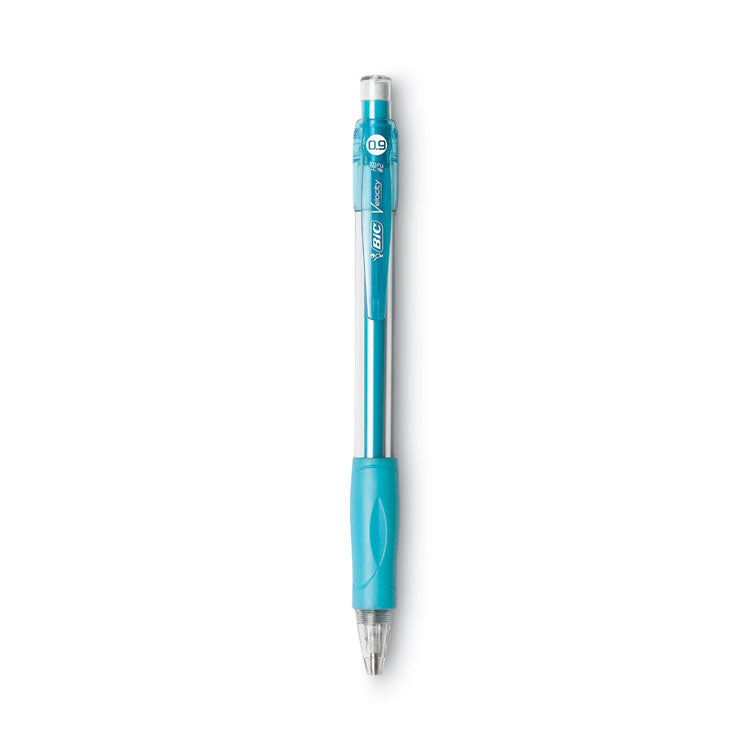 BIC® Velocity Original Mechanical Pencil, 0.9 mm, HB (#2), Black Lead, Turquoise Barrel, Dozen (BICMV11BK)