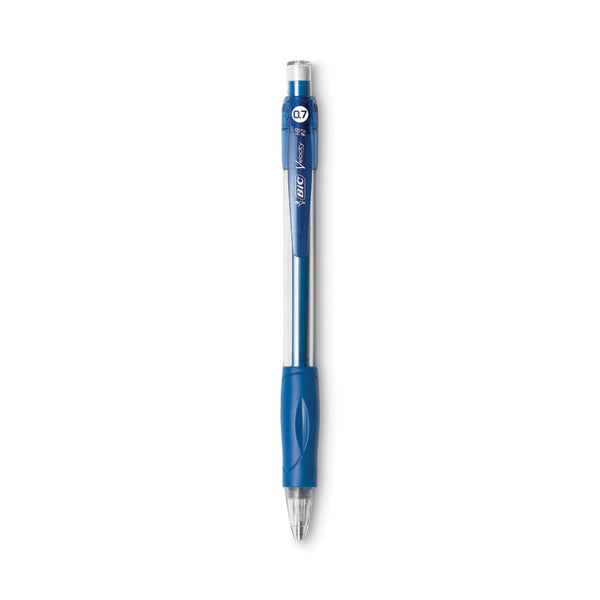 BIC® Velocity Original Mechanical Pencil, 0.7 mm, HB (#2), Black Lead, Blue Barrel, Dozen (BICMV711BK)