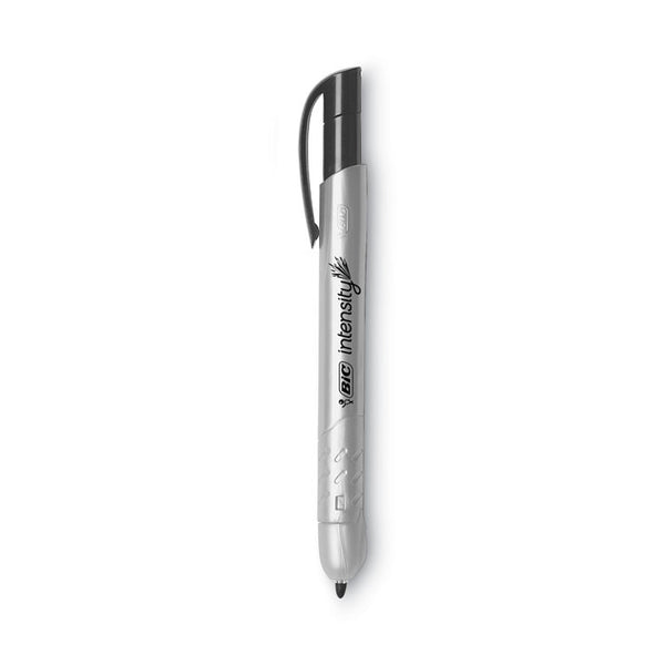 BIC® Intensity Retractable Permanent Marker, Fine Bullet Tip, Black, Dozen (BICPMR11BK)