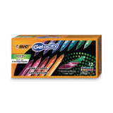 BIC® Gel-ocity Quick Dry Gel Pen, Retractable, Fine 0.7 mm, 12 Assorted Ink and Barrel Colors, Dozen (BICRGLCGA11AST) 1 Dozen