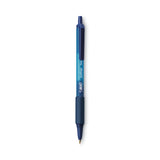 BIC® Soft Feel Ballpoint Pen, Retractable, Medium 1 mm, Blue Ink, Blue Barrel, Dozen (BICSCSM11BE)