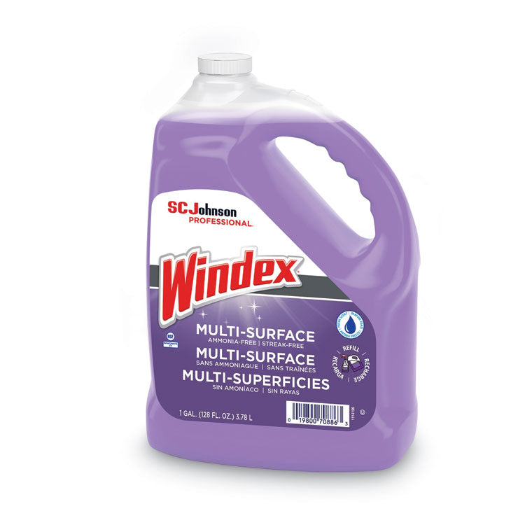 Windex® Non-Ammoniated Glass/Multi Surface Cleaner, Pleasant Scent, 128 oz Bottle, 4/CT (SJN697262) Case of 4