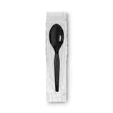 Dixie® Grab’N Go Wrapped Cutlery, Teaspoons, Black, 90/Box (DXETM5W540PK)