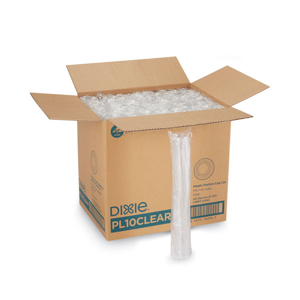 Dixie® Plastic Portion Cup Lid, Fits 1 oz Portion Cups, Clear, 4,800/Carton (DXEPL10CLEAR) Case of 4800