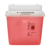 SharpStar™ In-Room™ Sharps Container Translucent Red Base 12-1/2 H X 5-1/2 D X 10-3/4 W Inch Horizontal Entry 1.25 Gallon (344297_EA) 1/EA