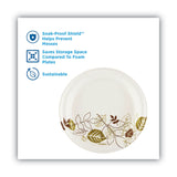 Dixie® Pathways Soak-Proof Shield Mediumweight Paper Plates, 8.5" dia, Green/Burgundy, 1,000/Carton (DXEUX9PATH)