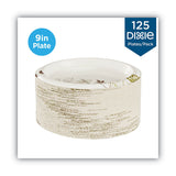 Dixie® Pathways Soak-Proof Shield Mediumweight Paper Plates, WiseSize, 8.5" dia, Green/Burgundy, 125/Pack (DXEUX9WSPK)