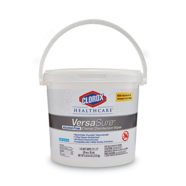 Clorox Healthcare® VersaSure Cleaner Disinfectant Wipes, 1-Ply, 12 x 12, Fragranced, White, 110/Bucket, 2 Buckets/Carton (CLO31759)