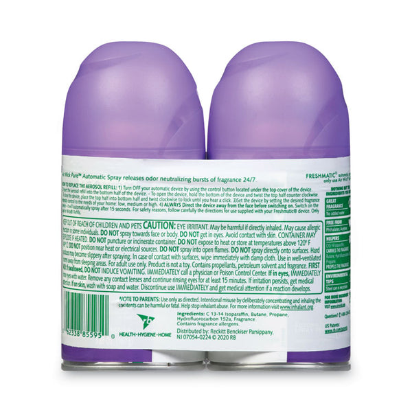 Air Wick® Freshmatic Ultra Spray Refill, Lavender/Chamomile, 5.89 oz Aerosol Spray, 2/Pack, 3 Packs/Carton (RAC85595) Case of 6