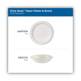 Dixie® Paper Dinnerware, Plates, White, 8.5" dia, 125/Pack, 4/Carton (DXEDBP09WCT)