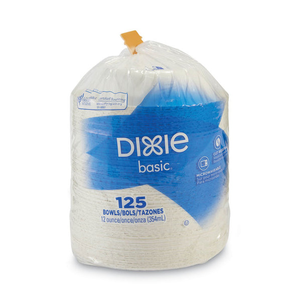 Dixie® Paper Dinnerware, Bowls, White, 12 oz, 125/Pack (DXEDBB12WPK)