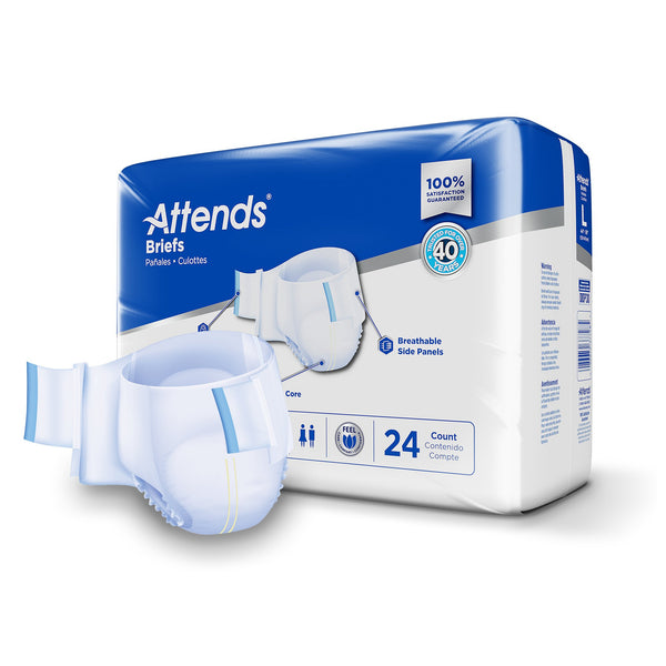 Attends® Care Advanced Unisex Adult Incontinence Brief Large Disposable Heavy Absorbency (957930_BG) 24/BG