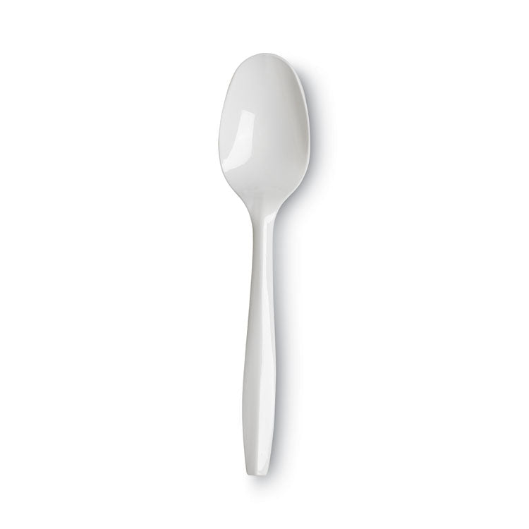 Dixie® Plastic Cutlery, Mediumweight Teaspoons, White, 1,000/Carton (DXEPTM21)