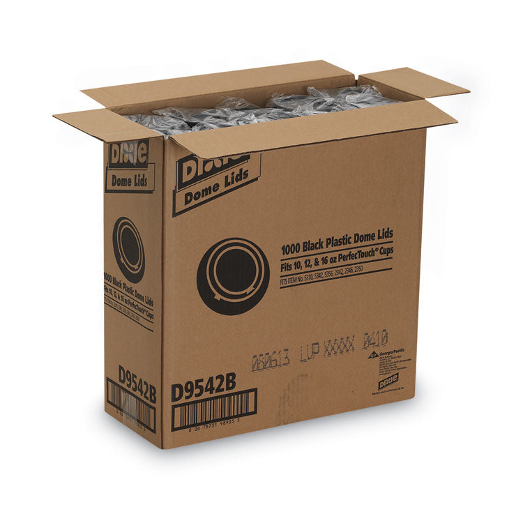 Dixie® Drink-Thru Lids, Fits 10 oz to 20 oz Cups, Plastic, Black, 1,000/Carton (DXED9542B)