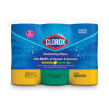 Clorox® Disinfecting Wipes, 1-Ply, 7 x 8, Fresh Scent/Citrus Blend, White, 75/Canister, 3 Canisters/Pack (CLO30208PK)