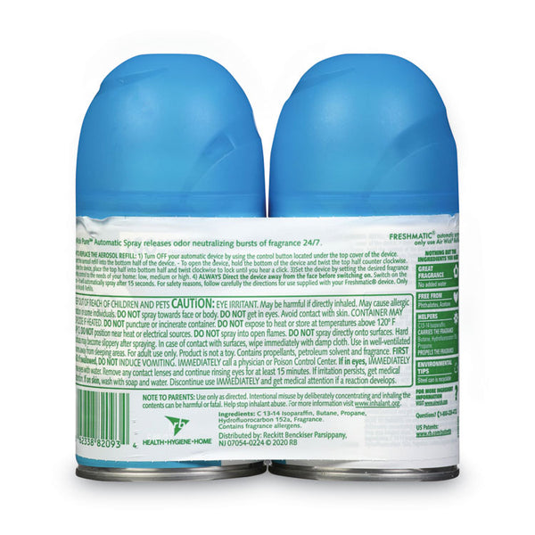 Air Wick® Freshmatic Ultra Spray Refill, Fresh Waters, 5.89 oz Aerosol Spray, 2/Pack 3 Packs/Carton (RAC82093CT) Case of 6