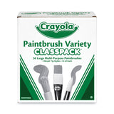 Crayola® Large Variety Paint Brush Classpack, Natural; Nylon Bristles, Flat; Round Profiles, 36/Set (CYO050036) Box of 36