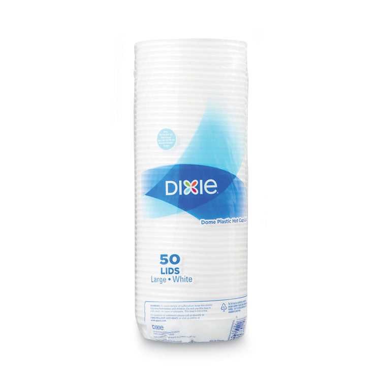Dixie® Dome Drink-Thru Lids, Fits 10 oz to 16 oz PerfecTouch; 12 oz to 20 oz WiseSize Cup, White, 50/Pack (DXE9542500DXPK)