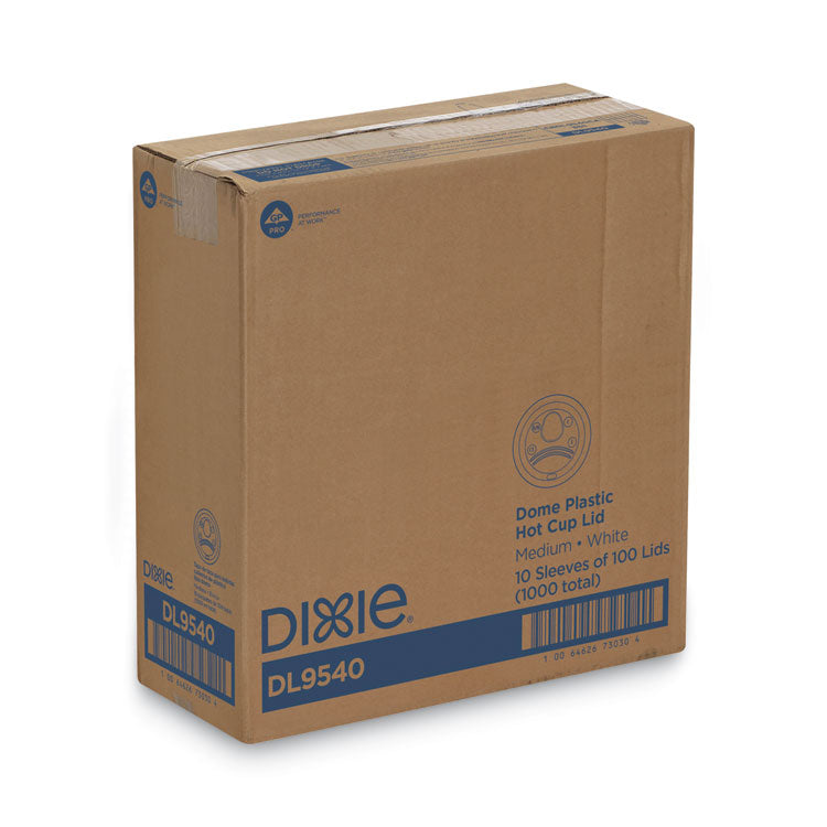 Dixie® Sip-Through Dome Hot Drink Lids, Fits 10 oz Cups, White, 100/Pack, 10 Packs/Carton (DXEDL9540CT) Case of 1000