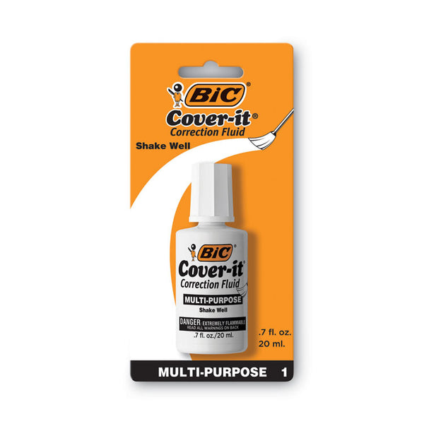 BIC® Cover-It Correction Fluid, 20 ml Bottle, White, Dozen (BICWOC12DZ)