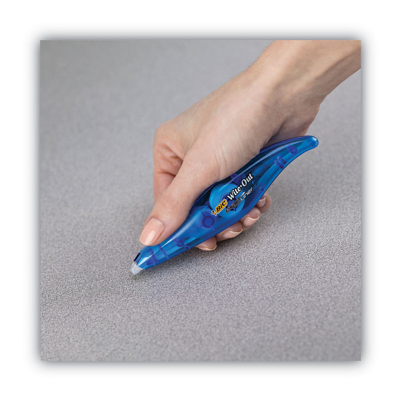 BIC Wite-Out Brand Exact Liner Correction Tape, Non-Refillable, Blue/Orange, 1/5" x 236", 2/Pack (BICWOELP21) Pack of 2
