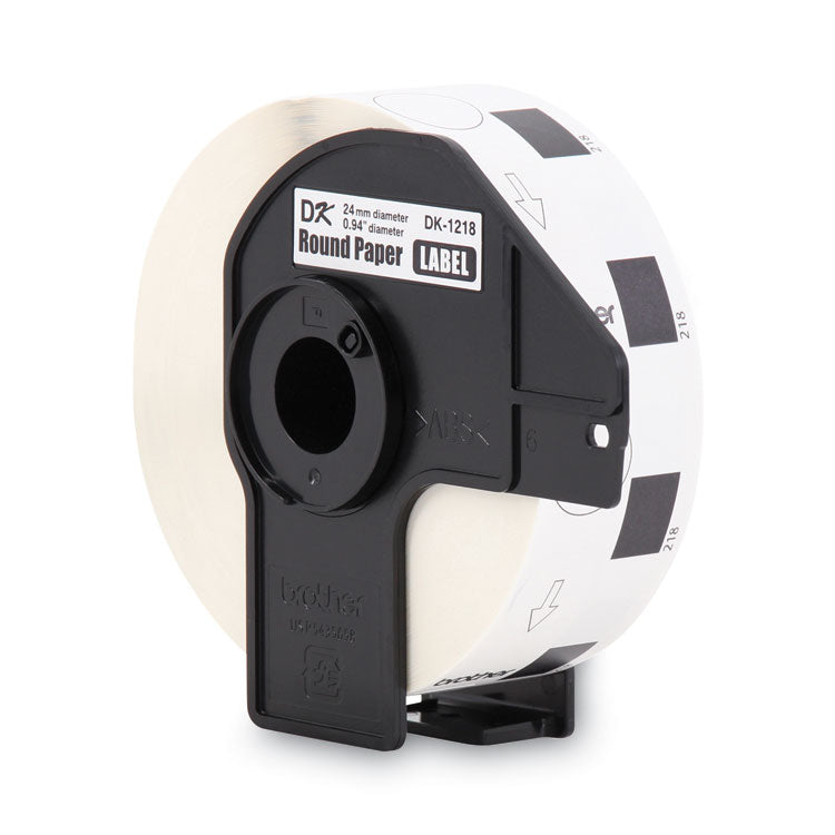 Brother Die-Cut Round Paper Labels, 0.94" dia, White, 1,000 Labels/Roll (BRTDK1218) Roll of 1000