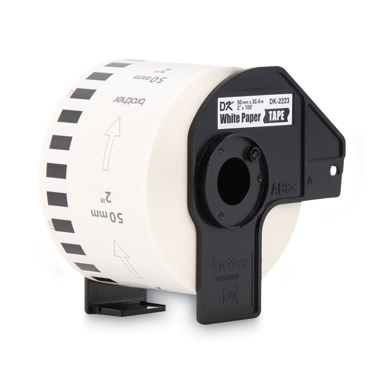 Brother Continuous Paper Label Tape, 2" x 100 ft, Black/White (BRTDK2223)