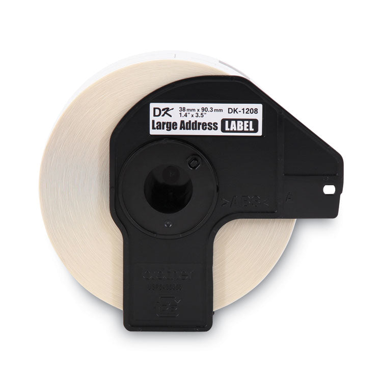 Brother Die-Cut Address Labels, 1.4" x 3.5", White, 400 Labels/Roll (BRTDK1208) Roll of 400