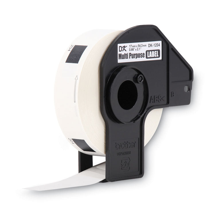 Brother Die-Cut Multipurpose Labels, 0.66" x 2.1", White, 400 Labels/Roll (BRTDK1204) Roll of 400