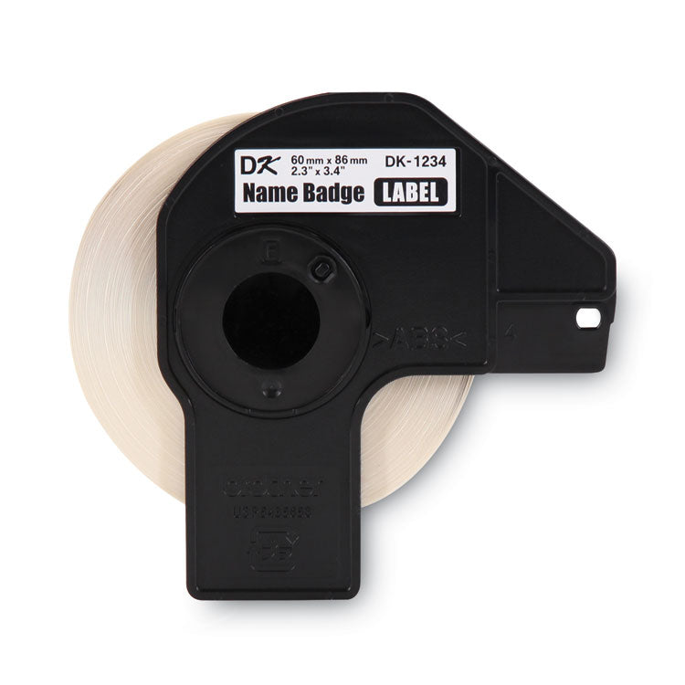 Brother Die-Cut Name Badge Labels, 2.3" x 3.4", White, 260 Labels/Roll (BRTDK1234) 1 Roll