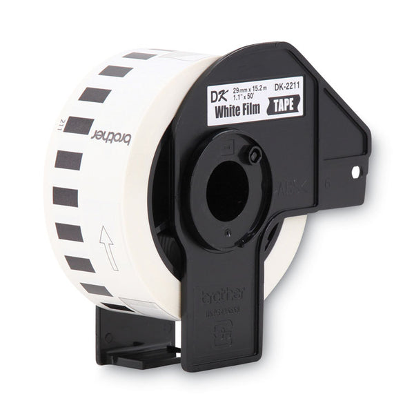 Brother Continuous Film Label Tape, 1.1" x 50 ft Roll, White (BRTDK2211)