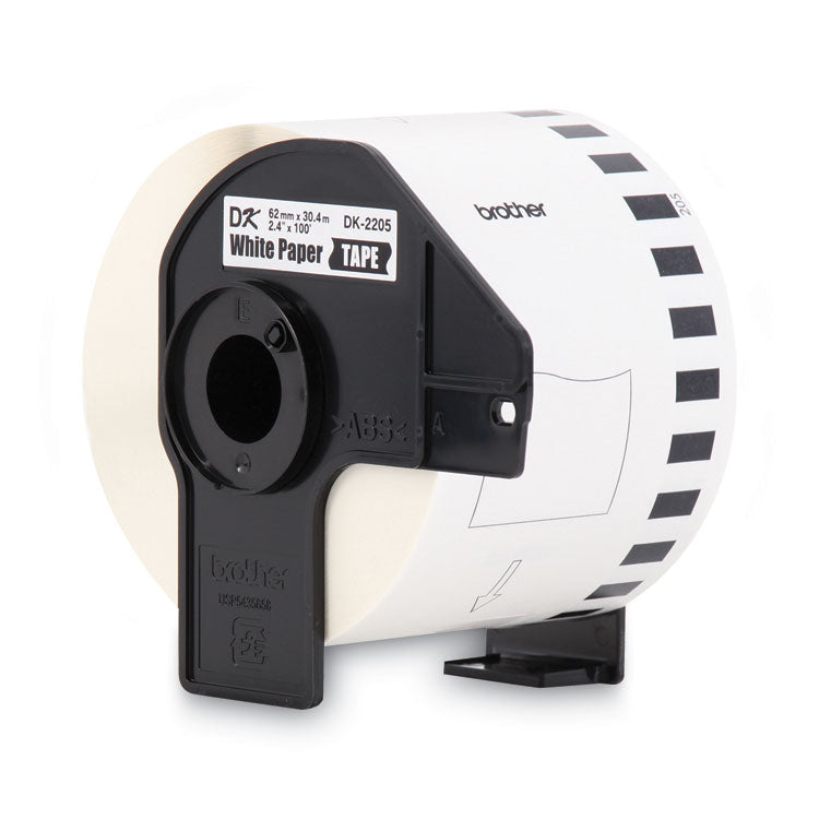 Brother Continuous Paper Label Tape, 2.4" x 100 ft Roll, White (BRTDK2205) 1 Roll