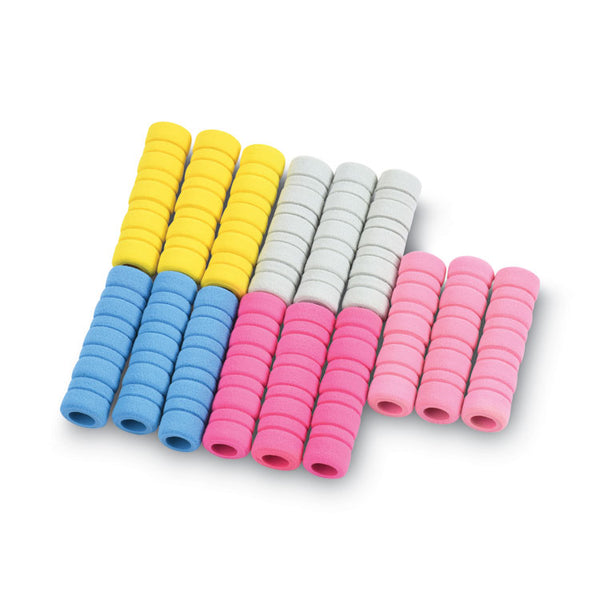 Tatco Ribbed Pencil Cushions, 1.75" Long, Assorted Colors, 50/Box (TCO19711) Box of 50