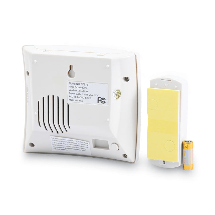 Tatco Wireless Doorbell, Battery Operated, 1.38 x 0.75 x 3.5, Bone (TCO57910) Each